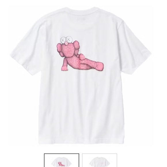 KAWS x Uniqlo UT Short Sleeve Graphic T-shirt White Pink - Picture 2 of 5